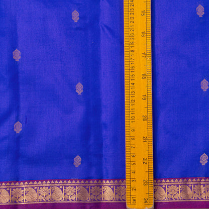 Blue And Magenta Kanchipuram Silk Saree For Festive Wear PV MEN 147