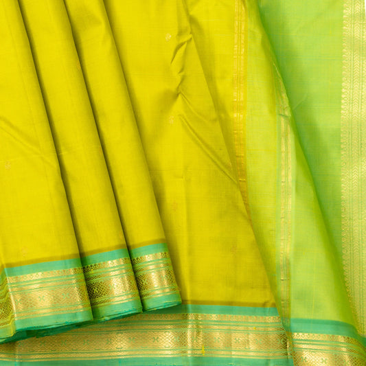 Green Kanchipuram Silk Saree For Festive Wear PV NYC 1625