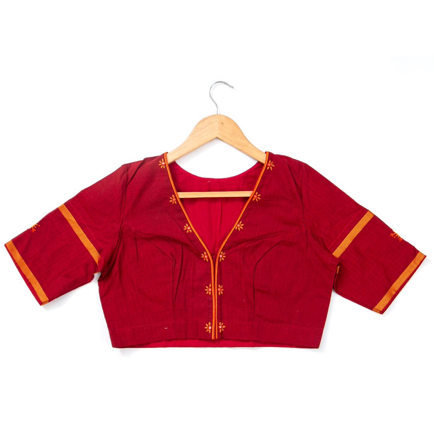 Red Kanchi Silk Cotton Readymade Blouse PV BL 173