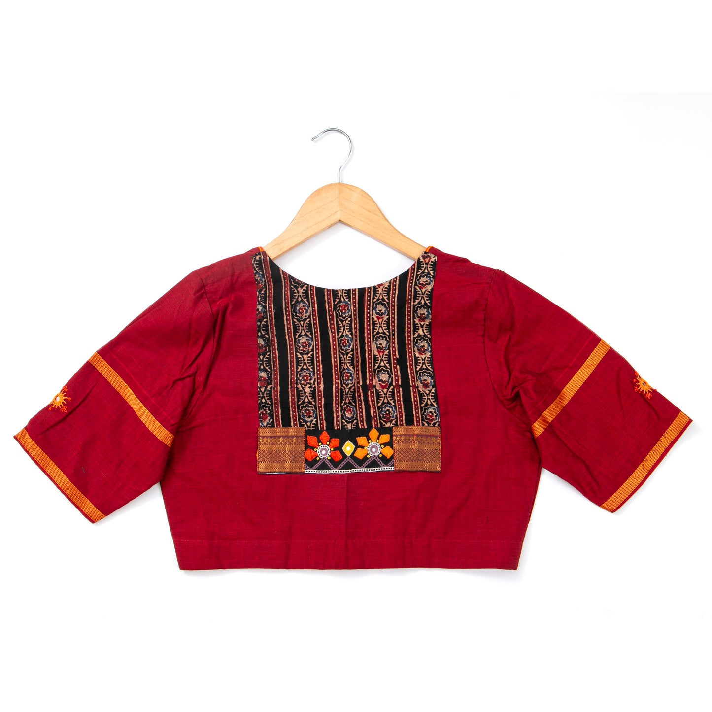 Red Kanchi Silk Cotton Readymade Blouse PV BL 173