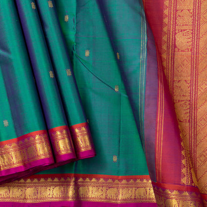 Mayilkazhuthu blue And Pink Kanchipuram Silk Saree For Festive Wear PV NYC 1734