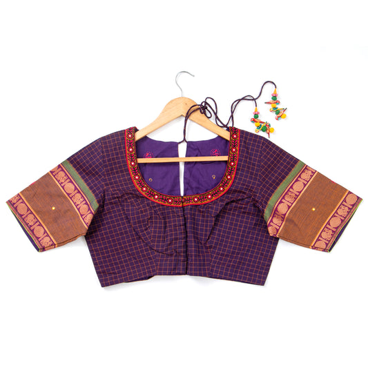 Purple Kanchi Silk Readymade Blouse PV BL 169