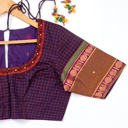 Purple Kanchi Silk Readymade Blouse PV BL 169