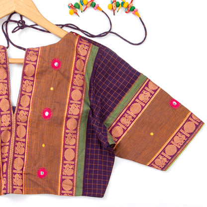 Purple Kanchi Silk Readymade Blouse PV BL 169