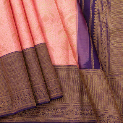 Pink And Purple Kanchipuram Silk Saree For Bridal Wear PV MEN 283 - Silk Sari - Panjavarnam PV MEN 283