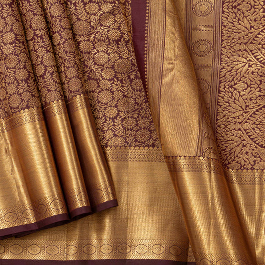 Maroon Kanchipuram Silk Saree For Festive Wear PV MEN 296