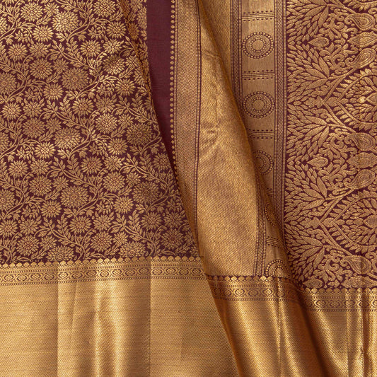 Purple Kanchipuram Silk Saree For Festive Wear PV MEN 296 - Silk Sari - Panjavarnam PV MEN 296