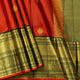 Rust And Green Kanchipuram Silk Saree For Festival Wear PV MEN 143