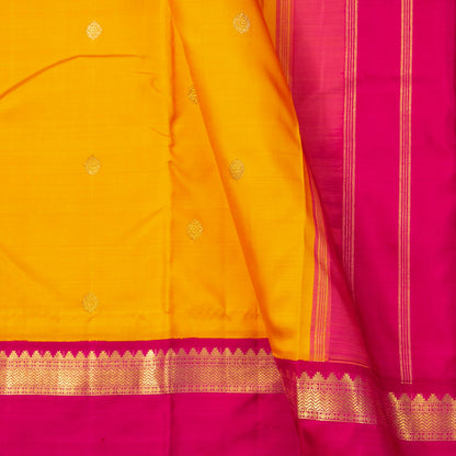 Yellow And Pink Kanchipuram Silk Saree For Bridal Wear PV NYC 1637