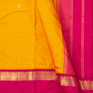 Yellow And Pink Kanchipuram Silk Saree For Bridal Wear PV NYC 1637