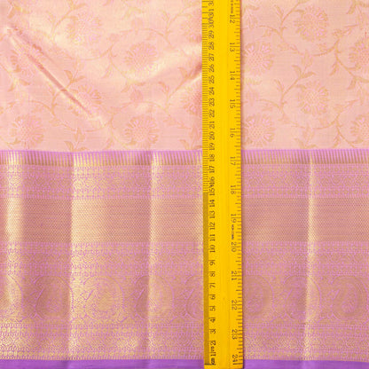 Pastel Pink And Lavender Kanchipuram Silk Saree For Wedding Wear PV NYC 1612