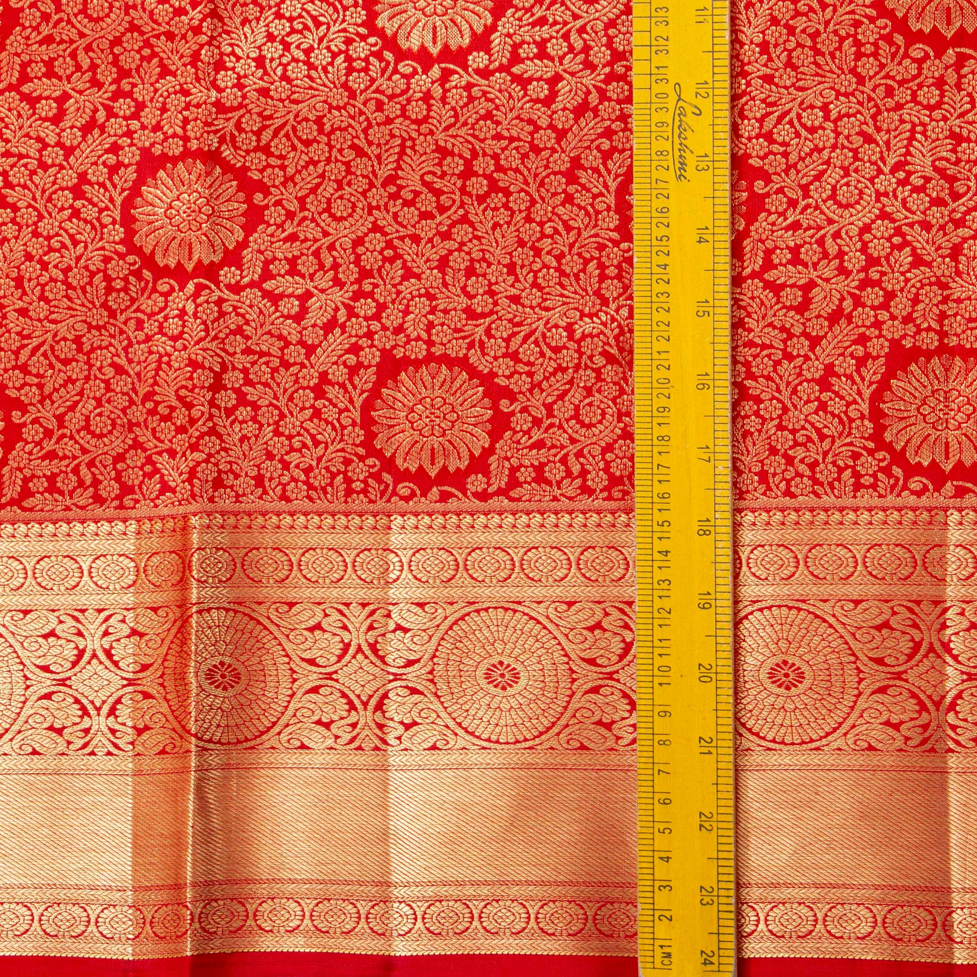 Red Kanchipuram Silk Saree For Festive Wear PV MEN 260 - Silk Sari - Panjavarnam PV MEN 260