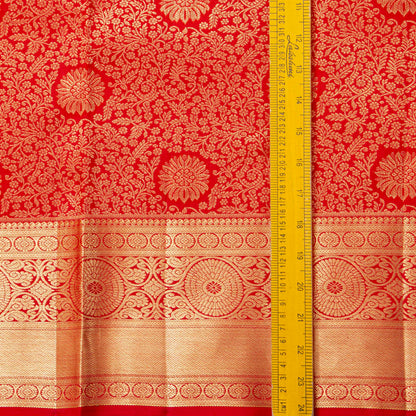 Red Kanchipuram Silk Saree For Festive Wear PV MEN 260 - Silk Sari - Panjavarnam PV MEN 260