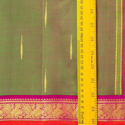 Green And Pink Kanchipuram Silk Saree For Festive Wear PV NYC 1720