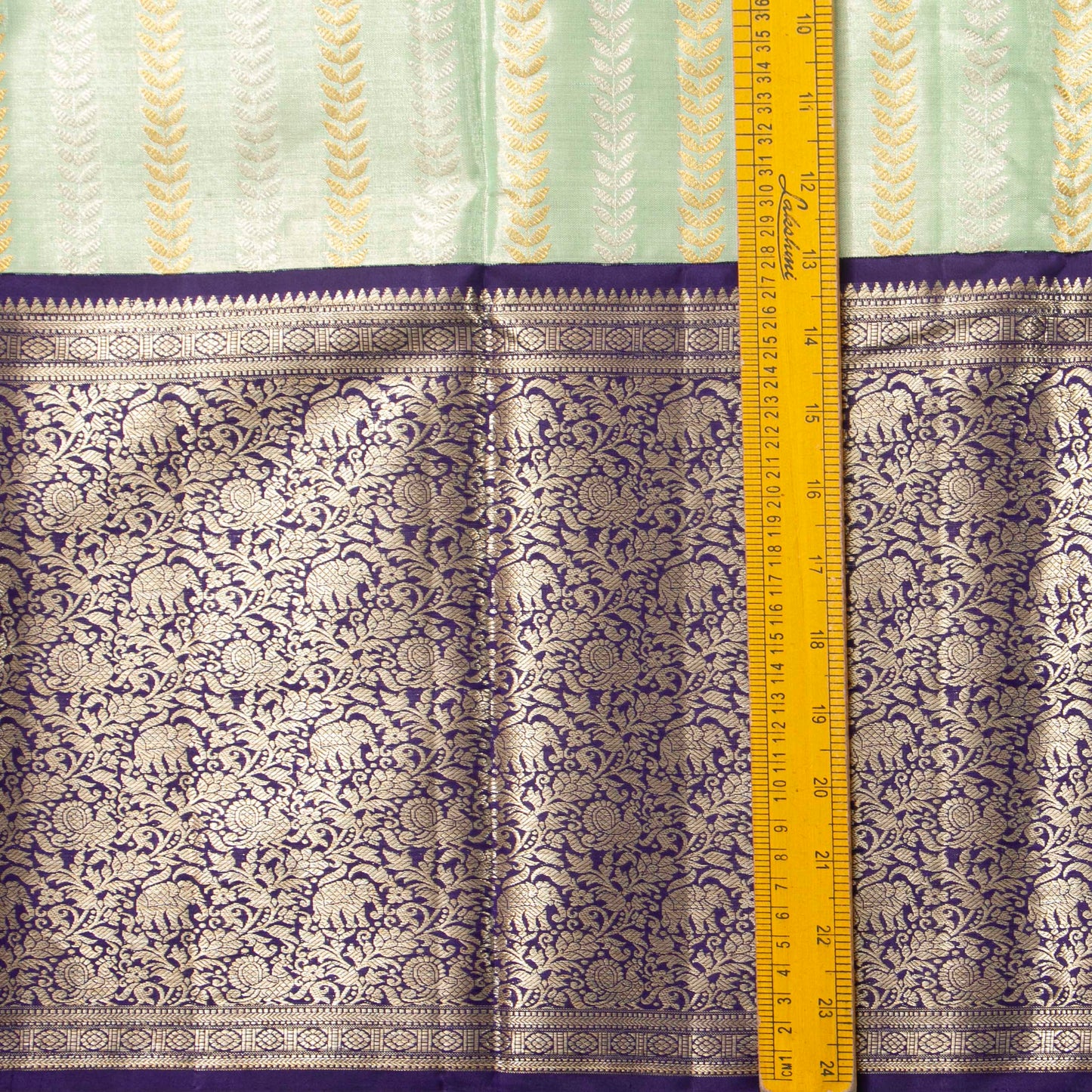 Pastel Blue And Navy Blue Tissue Kanchipuram Silk Saree For Bridal Wear PV MEN 284 - Silk Sari - Panjavarnam PV MEN 284