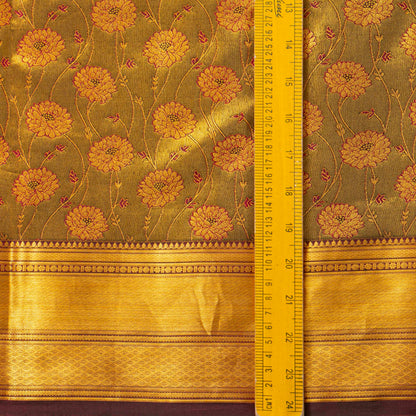 Green ANd Maroon  Tissue Kanchipuram Silk Saree For Bridal Wear PV MEN 288