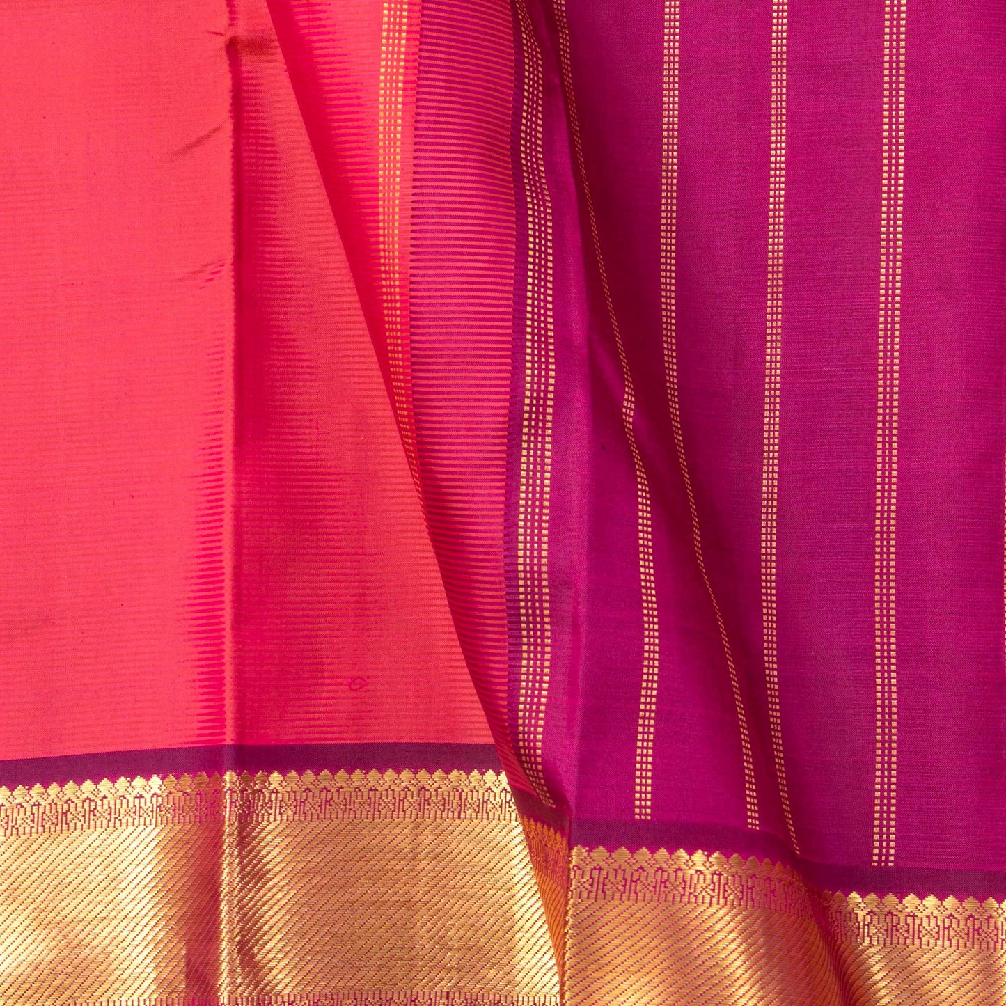Pink And Magenta Kanchipuram Silk Saree For Festive Wear PV NYC 1721