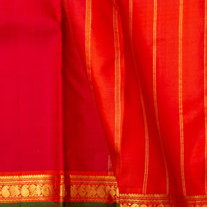 Red And Orange Kanchipuram Silk Saree For Festive Wear PV NYC 1727