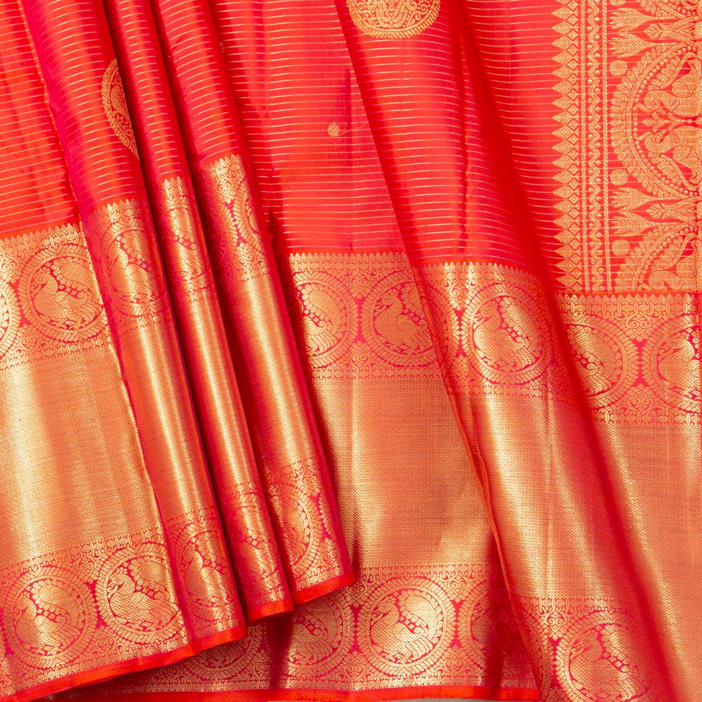 Red Kanchipuram Silk Saree For Bridal Wear PV MEN 250