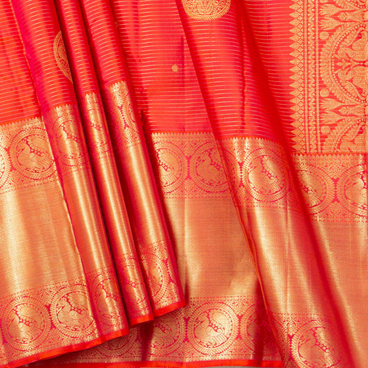 Red Kanchipuram Silk Saree For Bridal Wear PV MEN 250