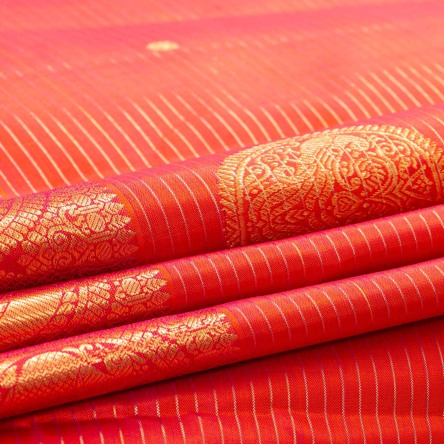 Red Kanchipuram Silk Saree For Bridal Wear PV MEN 250