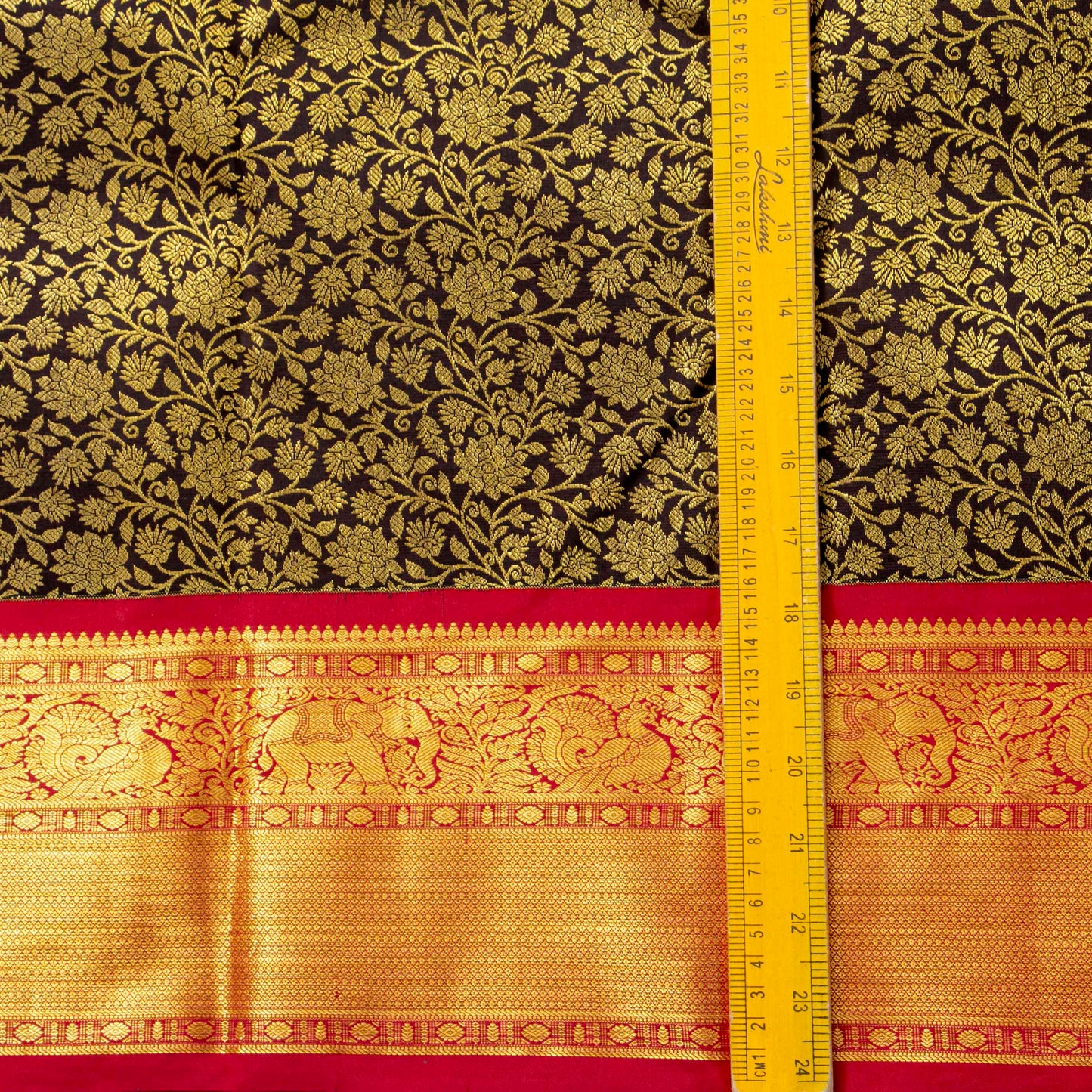 Brown And Red Kanchipuram Silk Saree For Festive Wear PV MEN 223