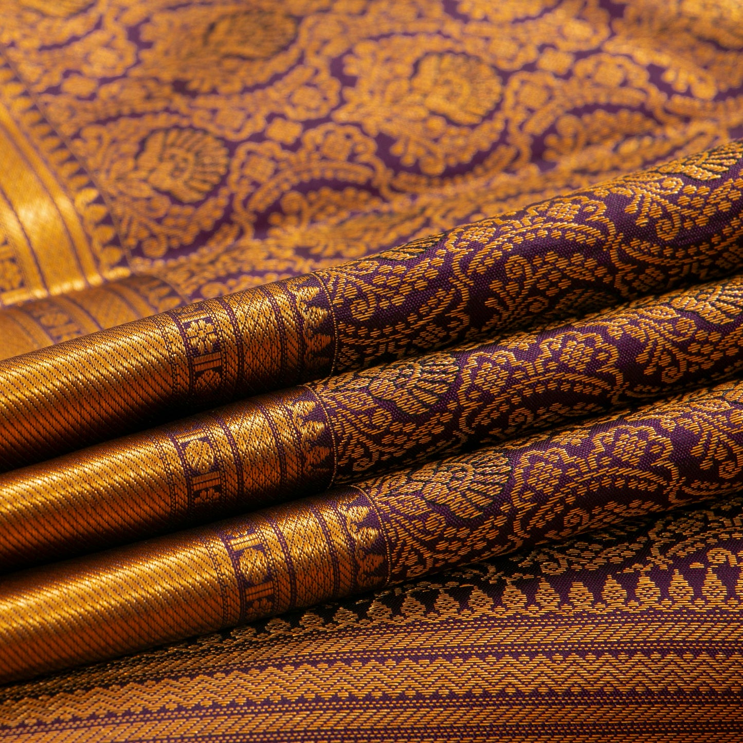 Purple Kanchipuram Silk Saree For Festive Wear PV MEN 222 - Silk Sari - Panjavarnam PV MEN 222