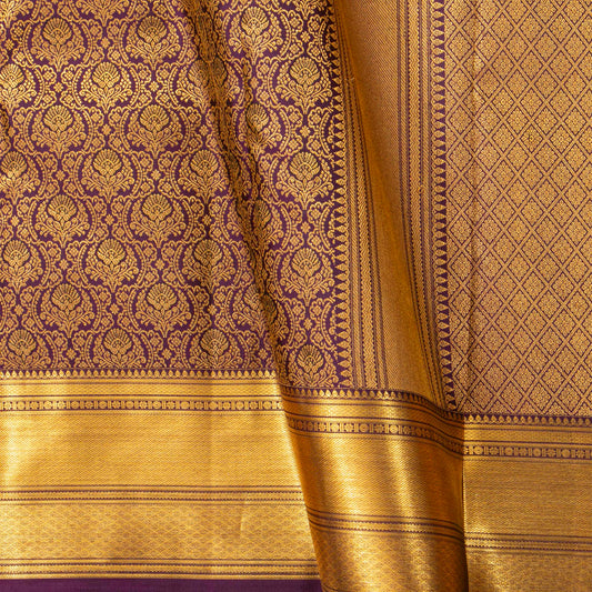Purple Kanchipuram Silk Saree For Festive Wear PV MEN 222 - Silk Sari - Panjavarnam PV MEN 222