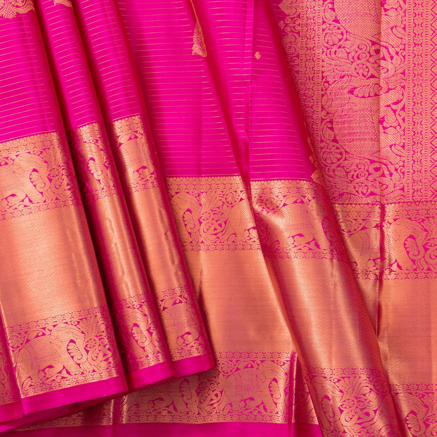 Pink Kanchipuram Silk Saree For Bridal Wear PV MEN 245 - Silk Sari - Panjavarnam PV MEN 245