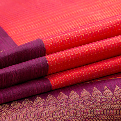 Pink And Magenta Kanchipuram Silk Saree For Festive Wear PV MEN 238 - Silk Sari - Panjavarnam PV MEN 238