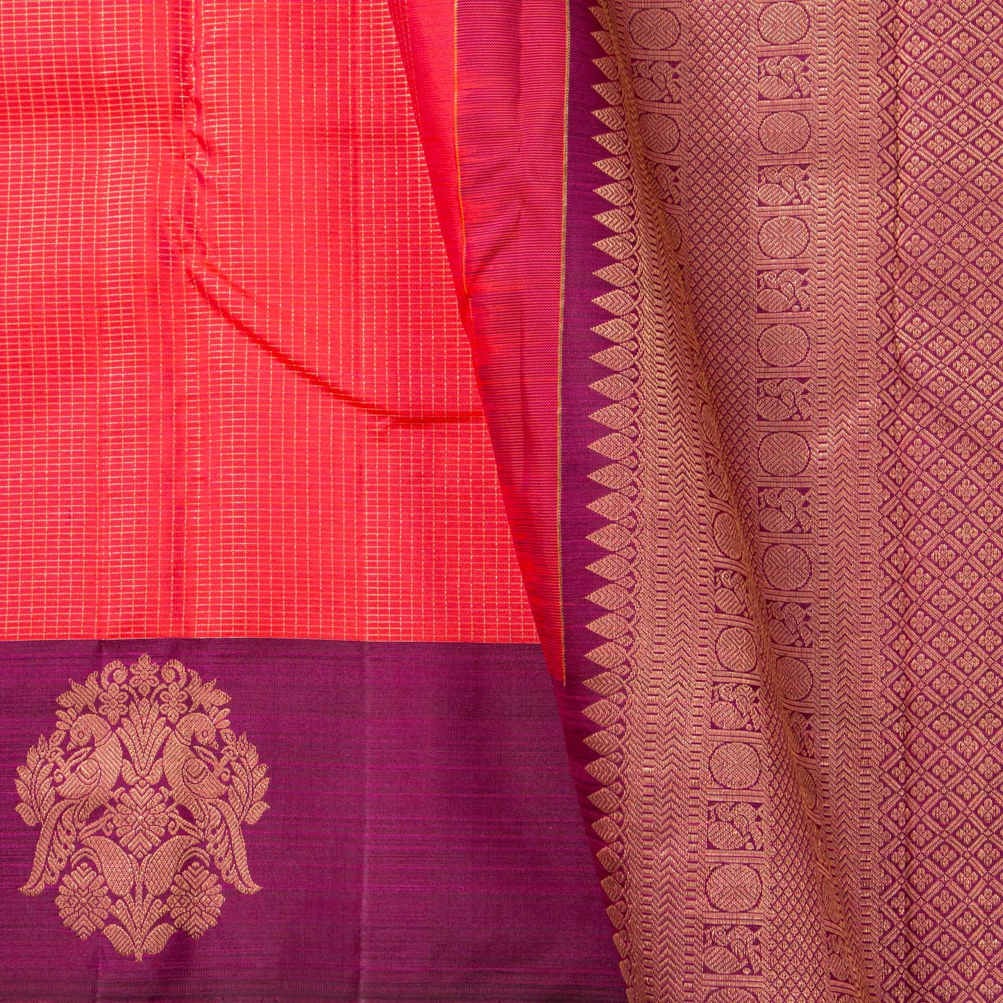Pink And Magenta Kanchipuram Silk Saree For Festive Wear PV MEN 238 - Silk Sari - Panjavarnam PV MEN 238