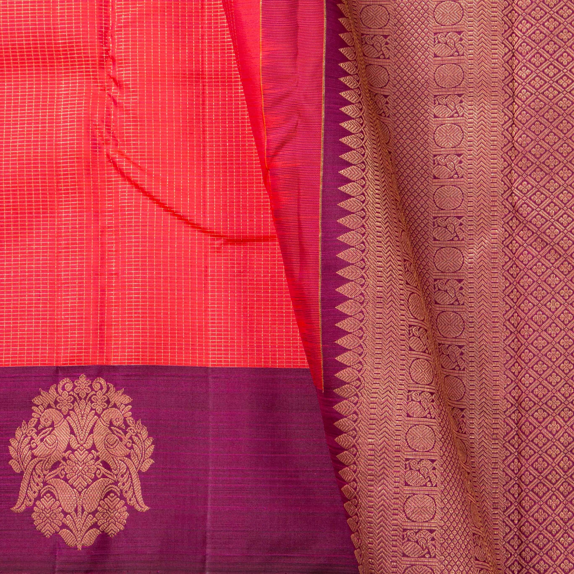 Pink And Magenta Kanchipuram Silk Saree For Festive Wear PV MEN 238 - Silk Sari - Panjavarnam PV MEN 238