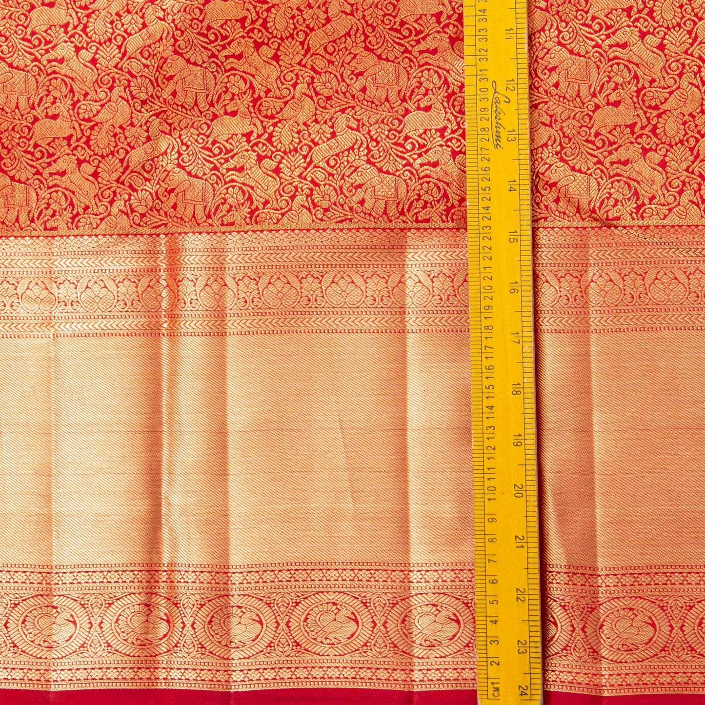 Red Kanchipuram Silk Saree Vanasingaram For Festive Wear PV MEN 236 - Silk Sari - Panjavarnam PV MEN 236