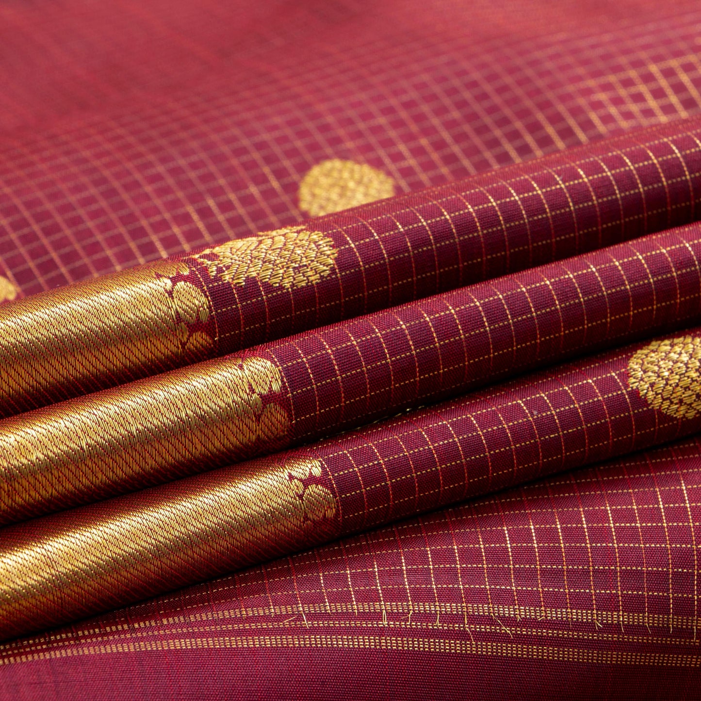 Maroon Kanchipuram Silk Saree For Bridal Wear PV NYC 1655