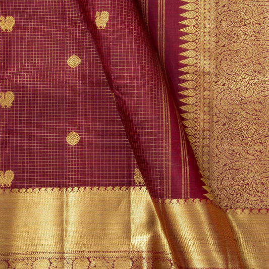 Maroon Kanchipuram Silk Saree For Bridal Wear PV NYC 1655