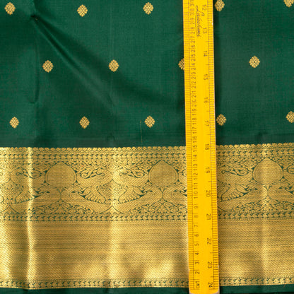 Bottle Green Kanchipuram Silk Saree For Wedding Wear PV 2039