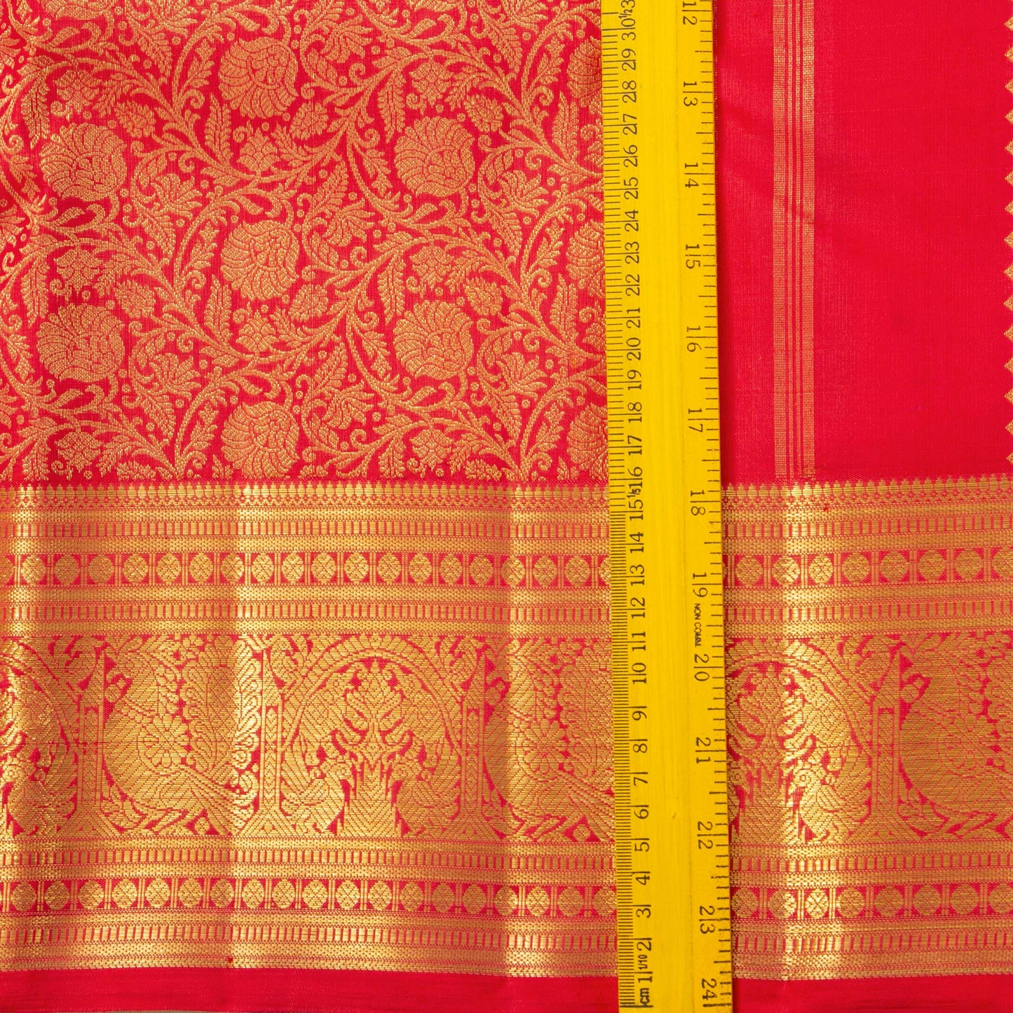 Red Kanchipuram Silk Saree For Bridal Wear PV NYC 1635