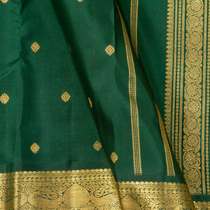 Bottle Green Kanchipuram Silk Saree For Wedding Wear PV 2039