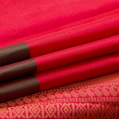 Pink And Green Kanchipuram Silk Saree For Festive Wear PV MEN 119