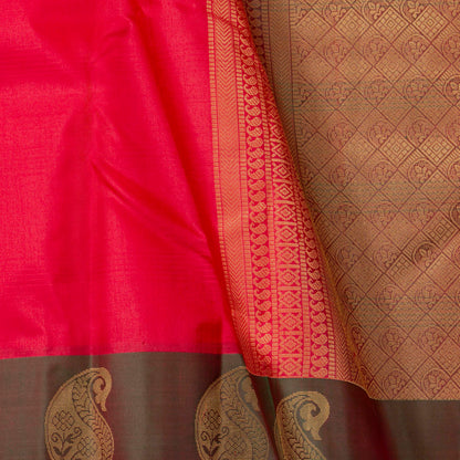 Pink And Green Kanchipuram Silk Saree For Festive Wear PV MEN 119