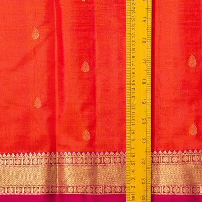 Orange And Pink Kanchipuram Silk Saree For Festive Wear PV MEN 156