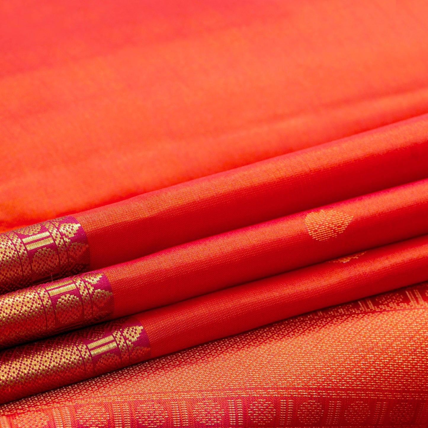 Orange And Pink Kanchipuram Silk Saree For Festive Wear PV MEN 156