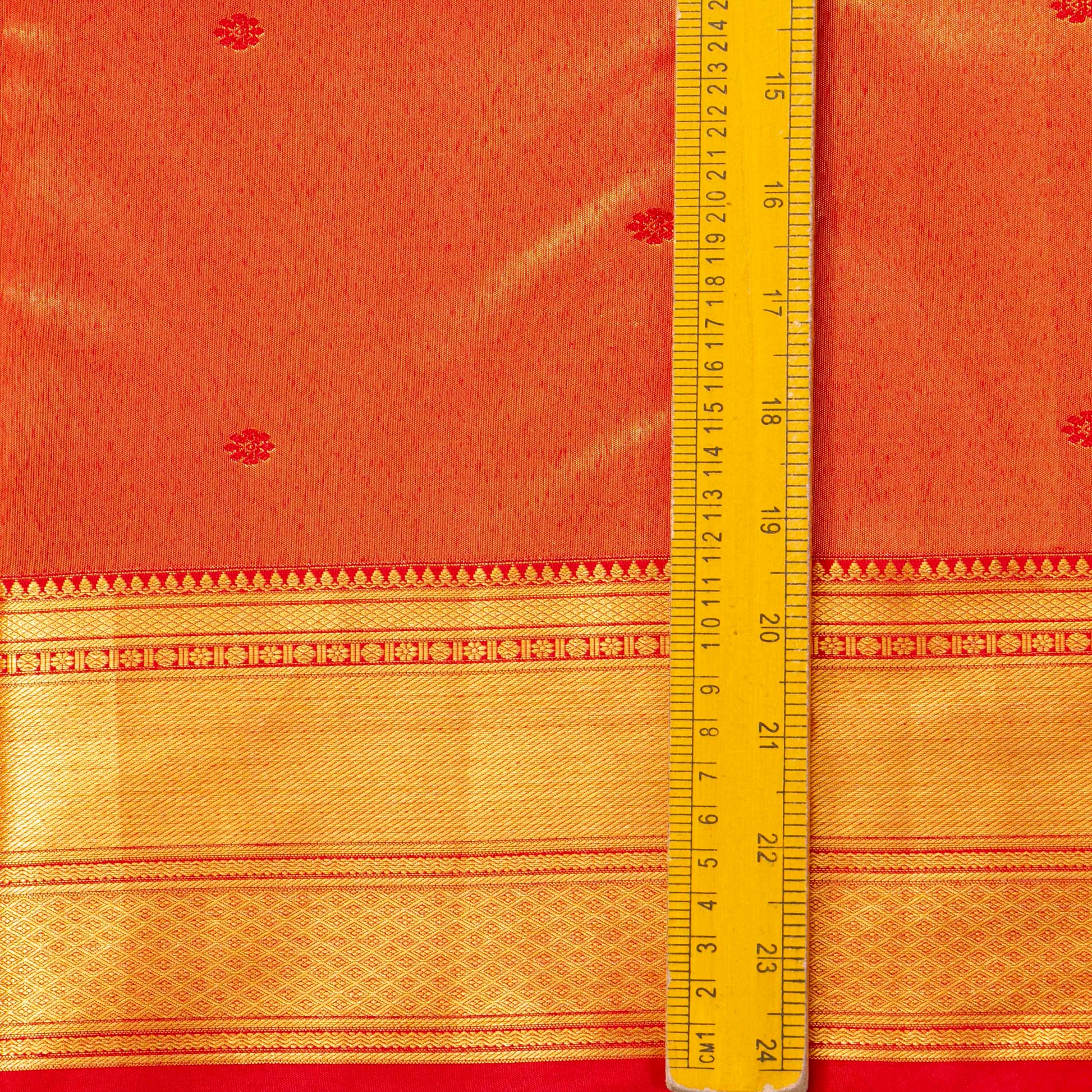 Red Tissue Kanchipuram Silk Saree For Festive Wear PV MEN 228 - Silk Sari - Panjavarnam PV MEN 228