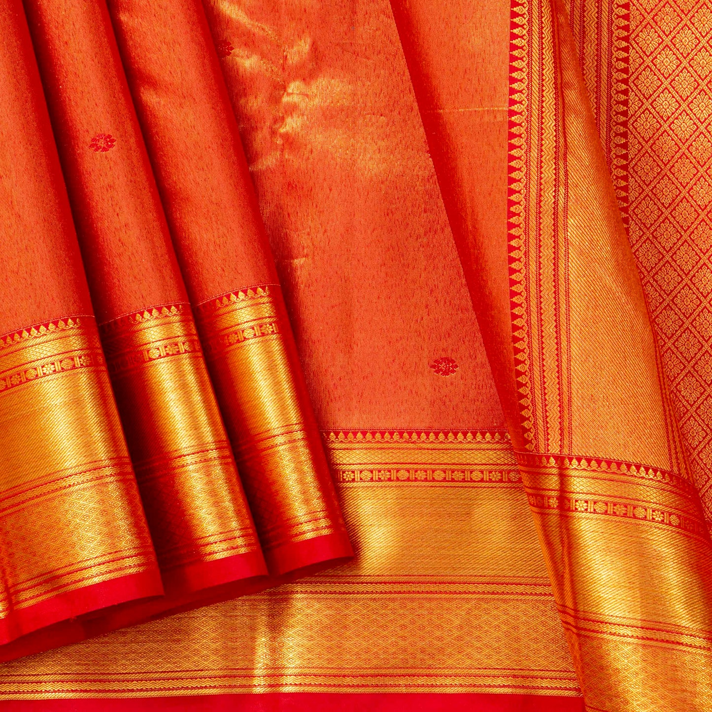 Red Tissue Kanchipuram Silk Saree For Festive Wear PV MEN 228 - Silk Sari - Panjavarnam PV MEN 228