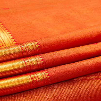 Red Tissue Kanchipuram Silk Saree For Festive Wear PV MEN 228 - Silk Sari - Panjavarnam PV MEN 228