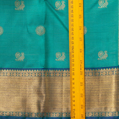 Mayilkazhuthu Green and Blue Kanchipuram Silk Saree Vaira Oosi For Bridal Wear PV NYC 1601