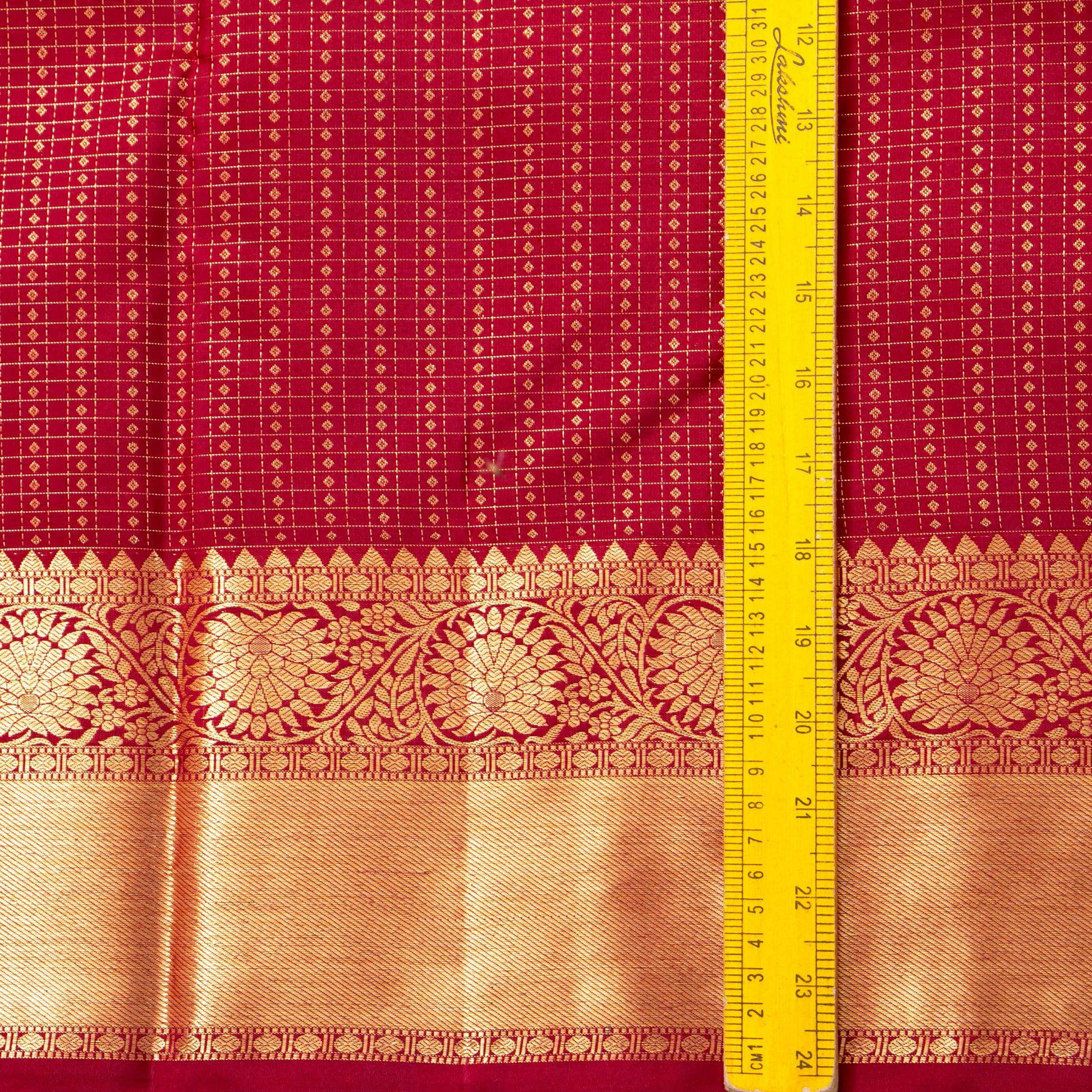 Maroon Kanchipuram Silk Saree For Bridal Wear PV MEN 253 - Silk Sari - Panjavarnam PV MEN 253