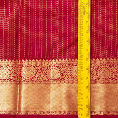 Maroon Kanchipuram Silk Saree For Bridal Wear PV MEN 253 - Silk Sari - Panjavarnam PV MEN 253