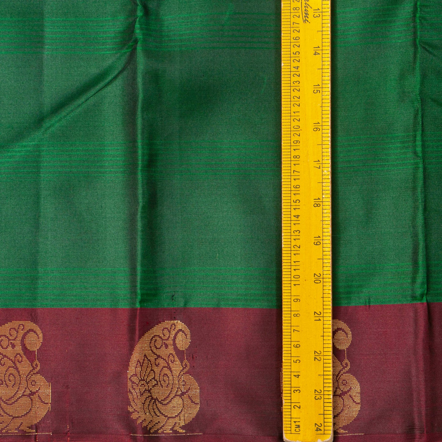 Green And Maroon Kanchipuram Silk Saree For Festive Wear PV MEN 120