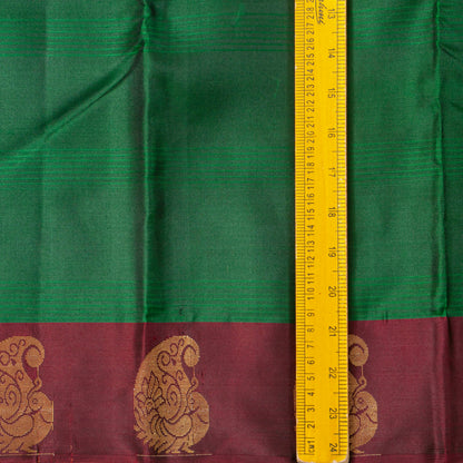 Green And Maroon Kanchipuram Silk Saree For Festive Wear PV MEN 120